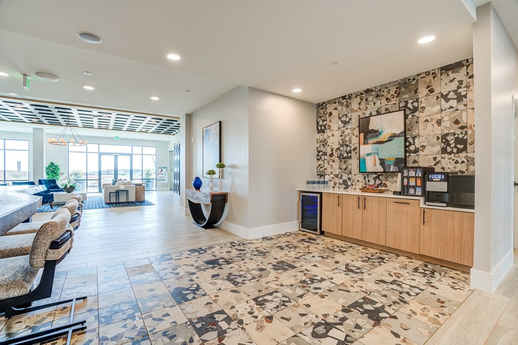a view of the lobby at the bradley braddock road station apartments