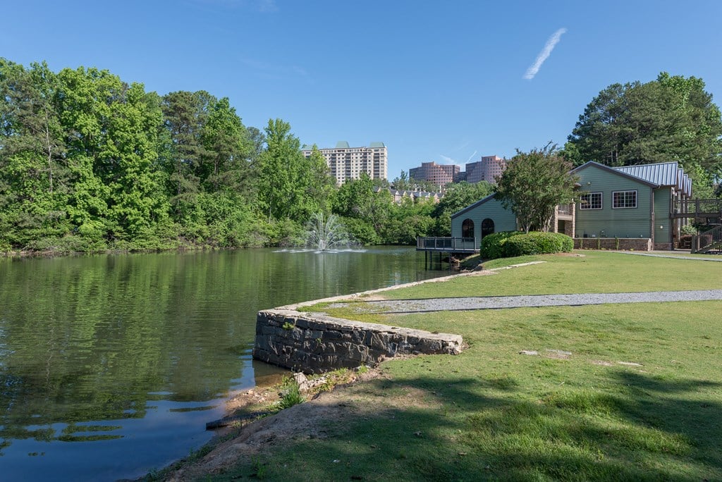 Lake With Lush Natural Surrounding at District at Vinings, Georgia