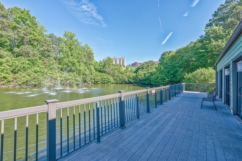 Spacious Balcony With Lake View at District at Vinings, Atlanta