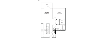 a floor plan of a house with a bedroom and a living room