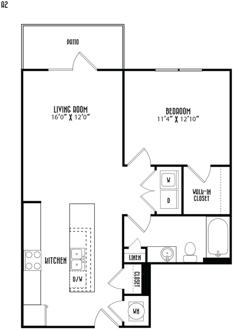 a floor plan of a house with a bedroom and a living room
