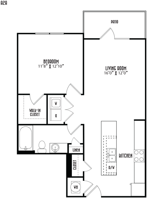 the floor plan of this home has a bedroom and a living room