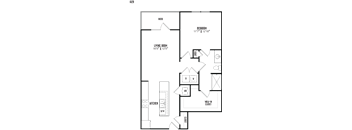 a floor plan of a small house with a bedroom and a living room