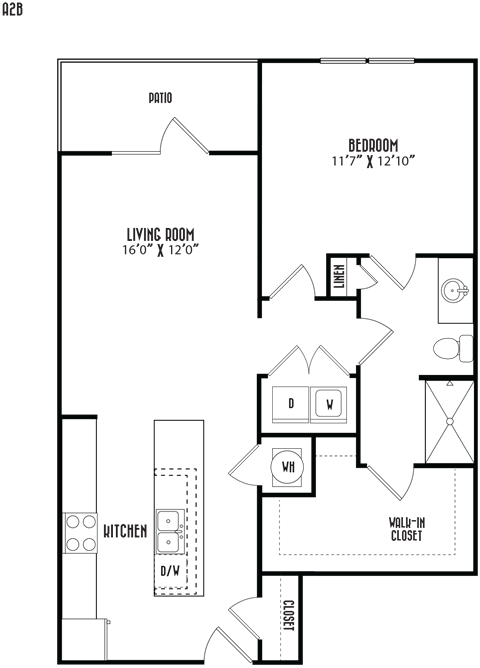 a floor plan of a small house with a bedroom and a living room