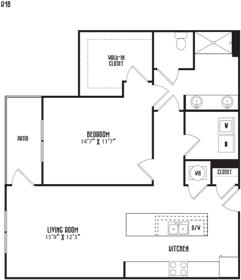 a floor plan of a house with a bedroom and a living room