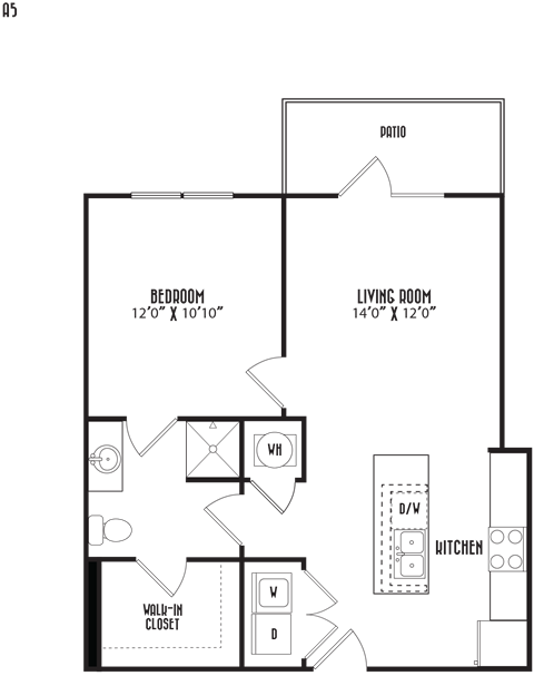 the floor plan of a small house with a bedroom and a living room