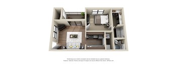 a stylized floor plan of a 2100 sq ft apartment