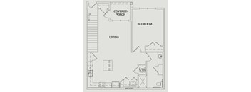 a floor plan of a bedroom apartment with a bedroom and a living room