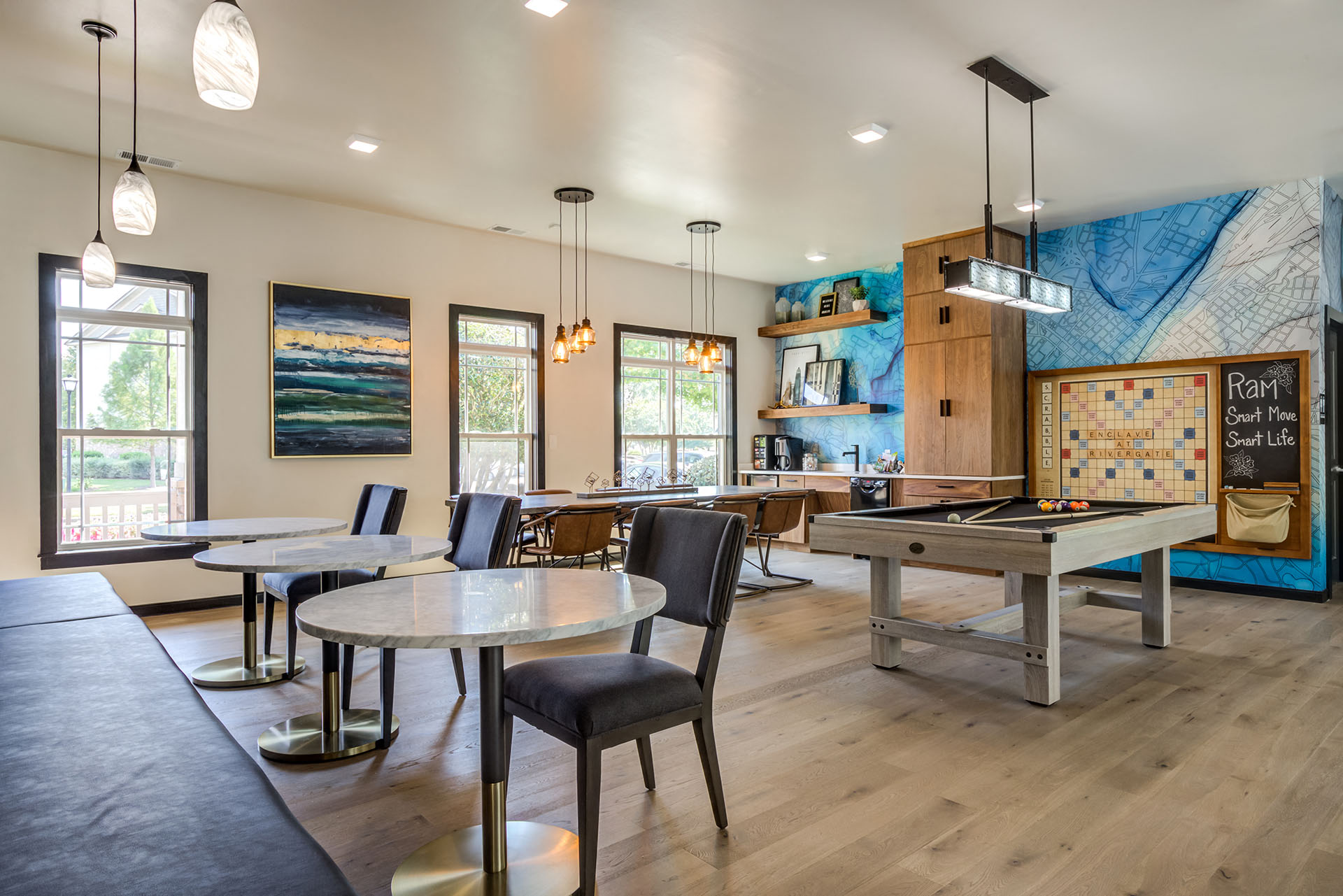 Enclave at Rivergate game lounge.