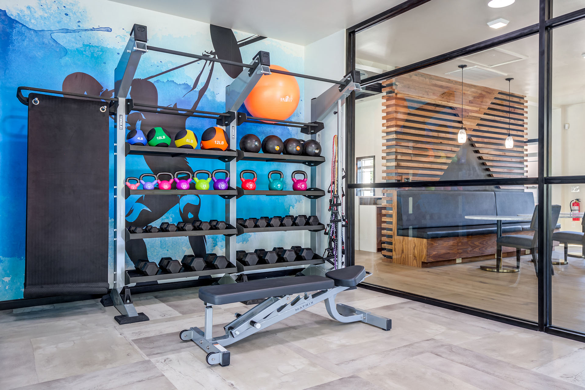 Enclave at Rivergate fitness center.