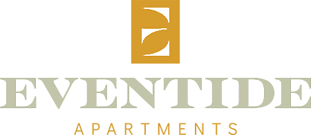 The image is a logo for a company named "EVENTIDE APARTMENTS".