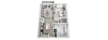 a floor plan of a 1 bedroom apartment at Altis Grand Central, Florida, 33606