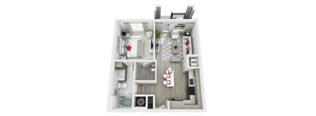 a floor plan of a 1 bedroom apartment at Altis Grand Central, Tampa, FL