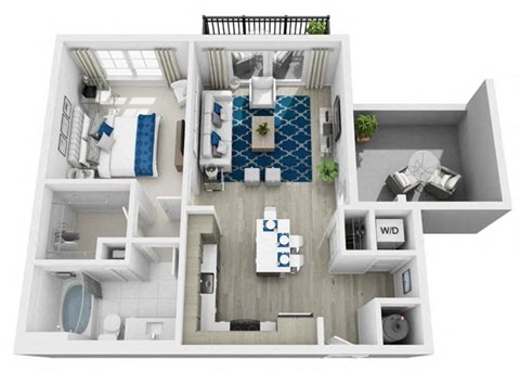 a floor plan of a two bedroom apartment with a bathroom and a balcony at Altis Grand Central, Tampa, 33606