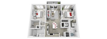 a 3d floor plan of a apartments at Altis Grand Central, Florida
