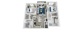 a bedroom with a bed and a chair in a room at Altis Grand Central, Tampa, FL