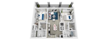 a bedroom with a bed and a chair in a room at Altis Grand Central, Tampa Florida