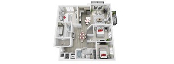 a 3d floor plan of a apartments at Altis Grand Central, Florida