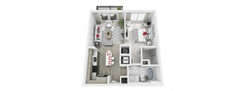 a floor plan of a 1 bedroom apartment at Altis Grand Central, Tampa, FL