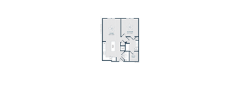 A black and white image of a floor plan for a living and bedroom area.