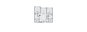 A black and white floor plan of a home with three bedrooms.
