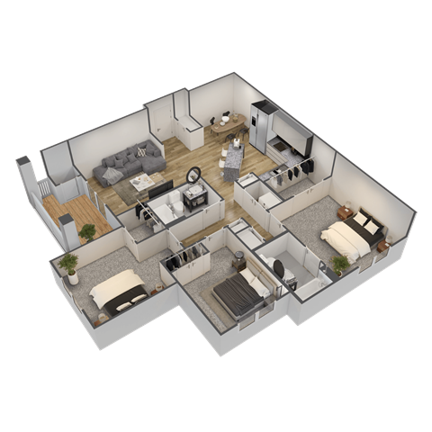a floor plan of a house with a bedroom and a living room