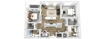 a floor plan of a house with bedrooms and a living room