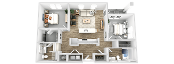 a floor plan of a house with a bedroom and a living room