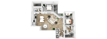 a floor plan of a house with a bedroom and living room