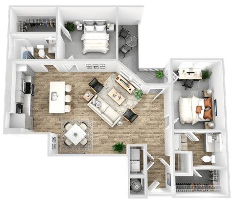a floor plan of a house with a bedroom and living room