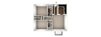 1051 Square-Feet HERITAGE Floor Plan at District at Vinings, Atlanta