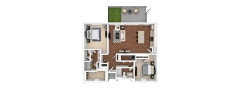 a floor plan of a house with a bedroom and a living room