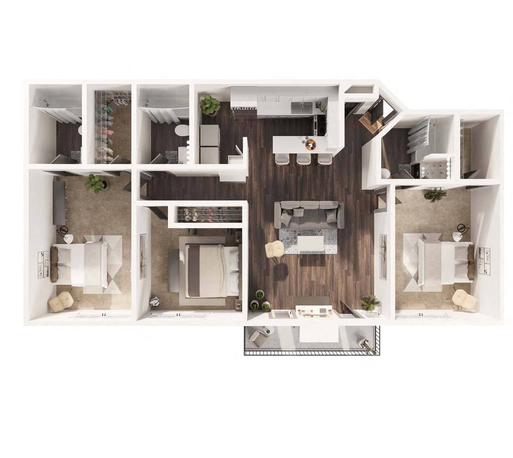 a floor plan of a 1 bedroom apartment