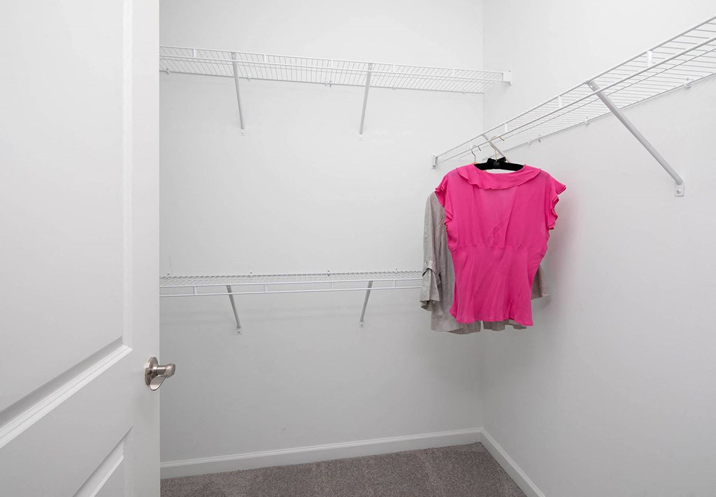 a walk in closet in a 555 waverly unit
