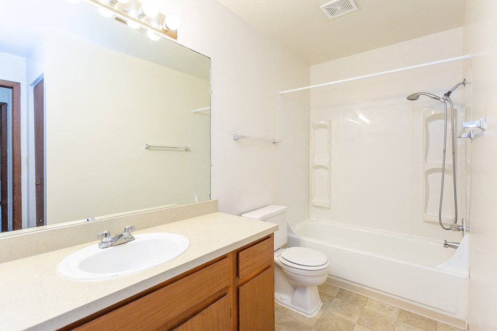 a bathroom with a sink toilet and shower at Winchell Way Apartment, Kalamazoo, MI, 49008