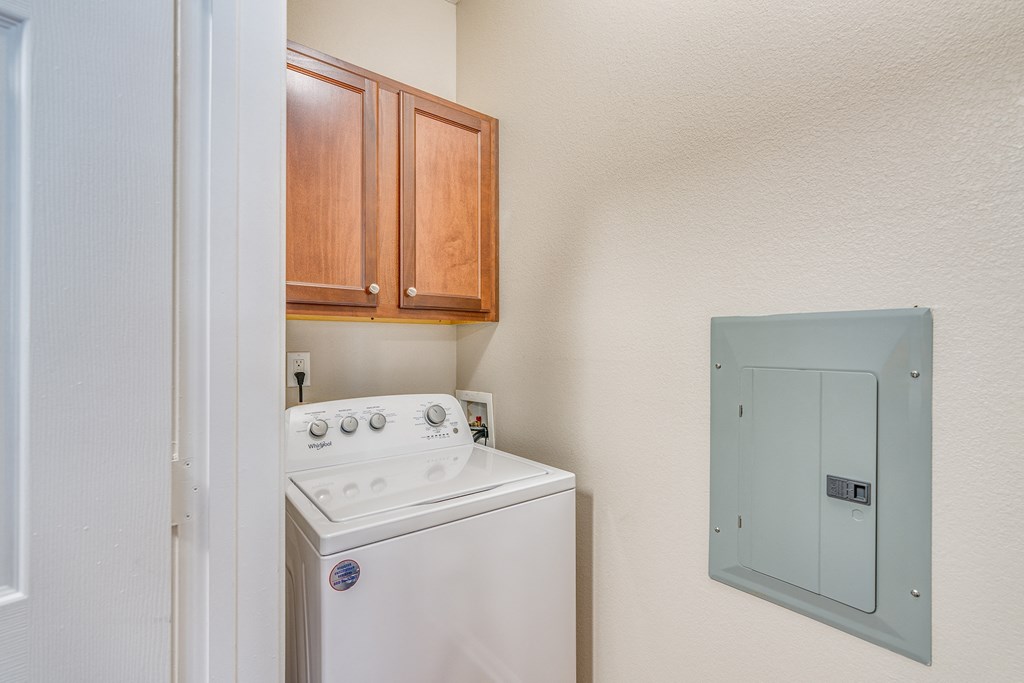 our apartments have a washer and dryer in the kitchen