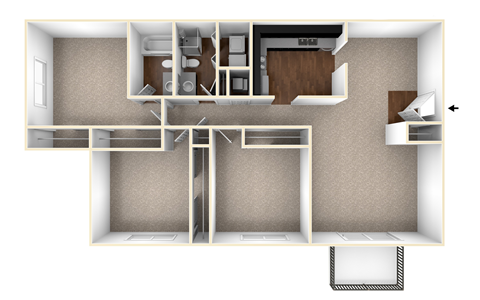 1366 Square-Feet JUBLIEE Floor Plan at District at Vinings, Atlanta, GA