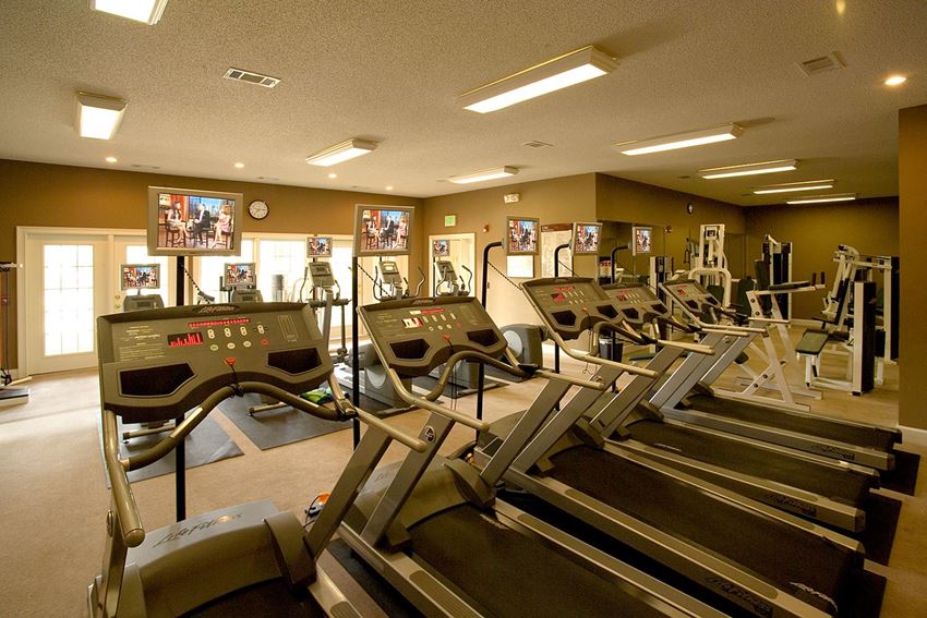 fitness studio with cardio equipment