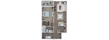 A floor plan of a house showing the layout of the rooms.