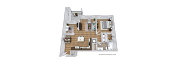 A top down view of a house interior with all patios having screened lanais.