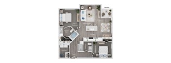 A floor plan of a home showing the layout of the rooms.