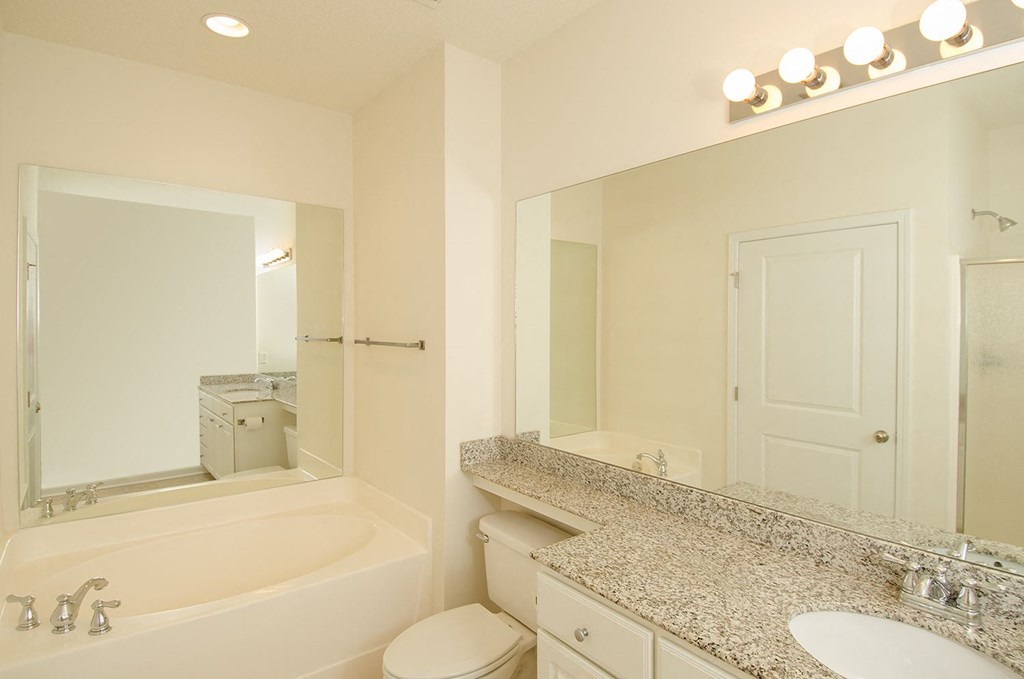 bathroom vanity and garden tub