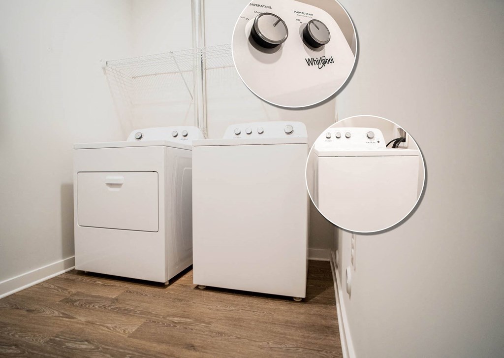 a washer and dryer in a laundry room