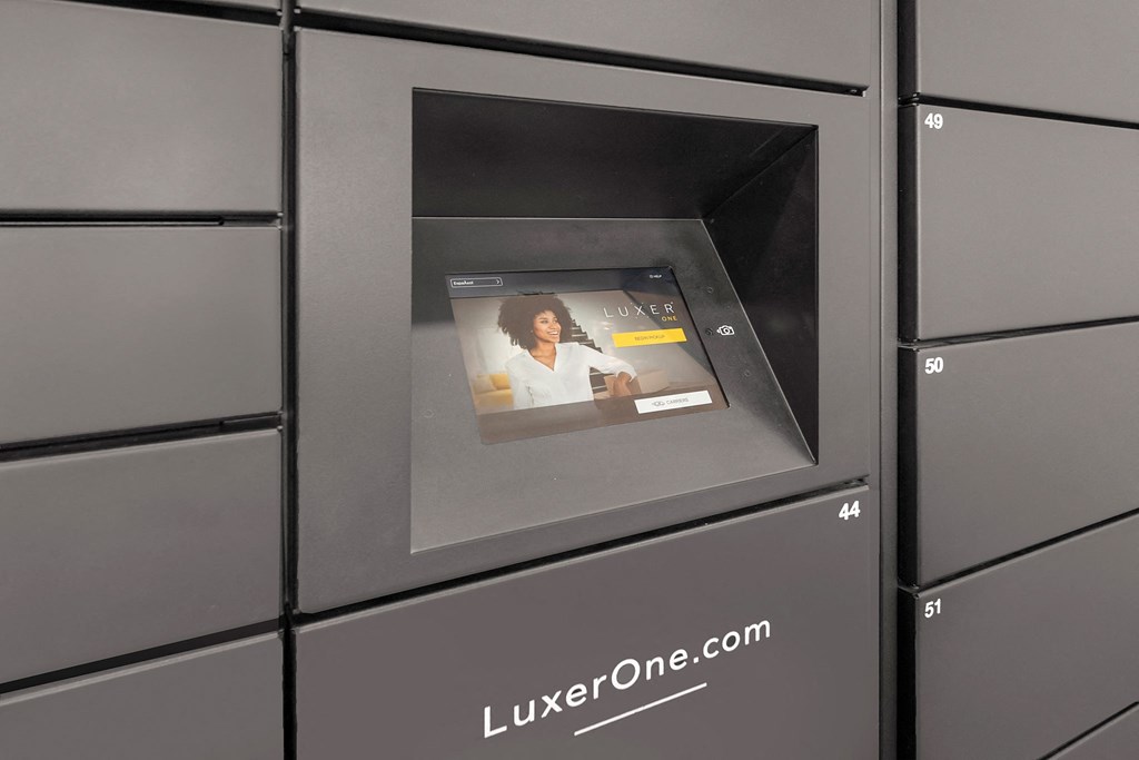 a television in a filing cabinet with a woman on it