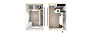 770 Square-Feet MILLENNIAL Floor Plan at District at Vinings, Atlanta, 30339