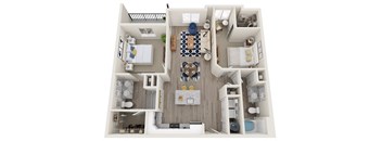 a 3 bedroom floor plan with a bathroom and a living room