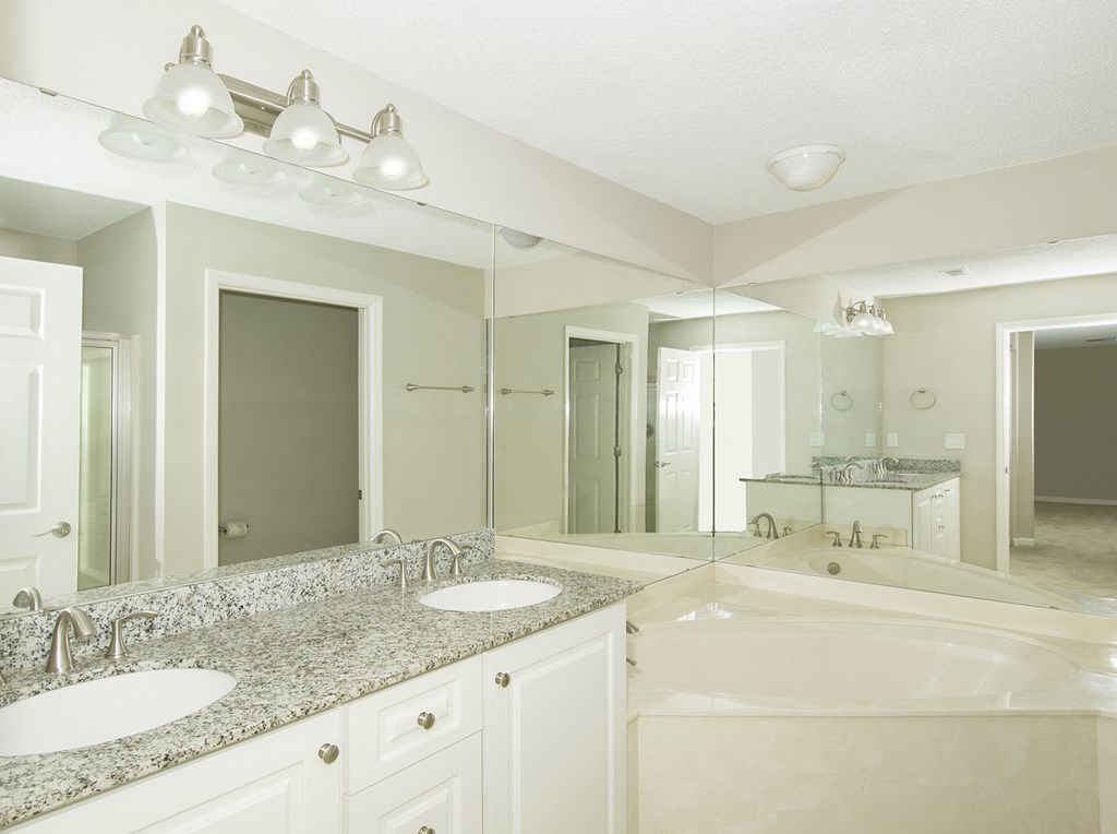 double vanity in the master bathroom
