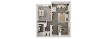 a1 floor plan  1 bedroom with 2 baths  129