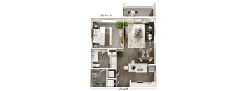 a 1 bedroom floor plan  1 bedroom apartment