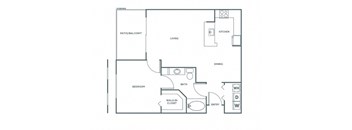 One Bedroom One Bath (816 SF)